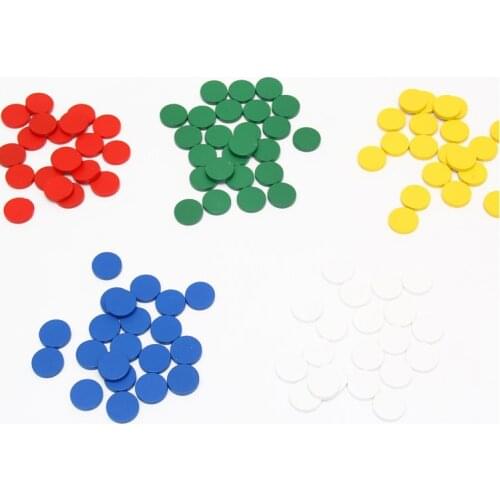 100pcs/set Montessori Senses Teaching Plate 5 Color 100 Pieces Color Cognitive Sorting Pair Wooden Toys Round Disc Math Toys