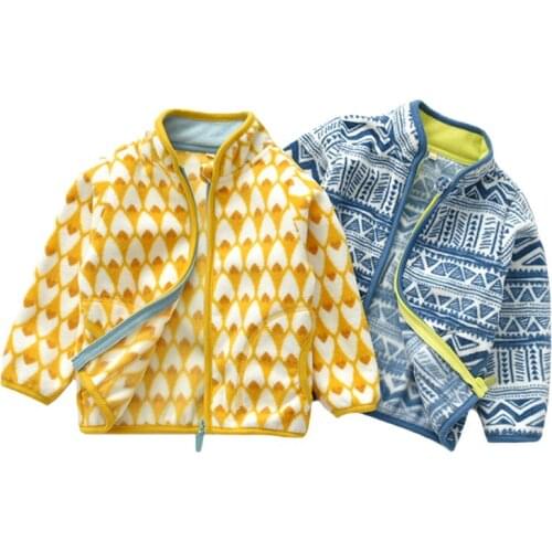 Childrens Clothing Girls Boys Spring and Autumn Jacket Children Zipper Cardigan Baby Kids Color Matching Polar Fleece Jacket