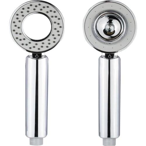 Double-sided Multi-function Shower Head Water Saving Round ABS Chrome Booster Bath Shower High Pressure Handheld Hand Shower