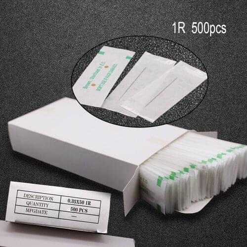 500 Pieces/Box 0.35x50mm 1R Tattoo Needles For Permanet makeup Traditional Eyebrow/Eyeliner /Lip Tattoo Gun/Machine
