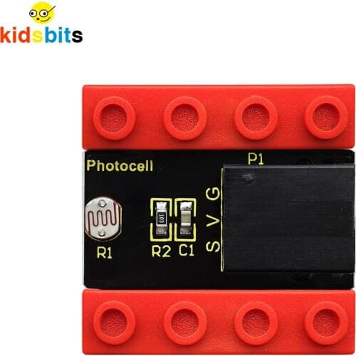 Kidsbits Blocks Coding LDR 5MM Photocell Sensor Photoconductive resistance Module For Arduino STEM Programming Education
