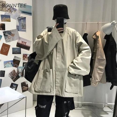 Jackets Loose Pockets Button All-match Unisex Couple Spring Autumn Simple Classic Soft Streetwear Harajuku Long-sleeve Outwear