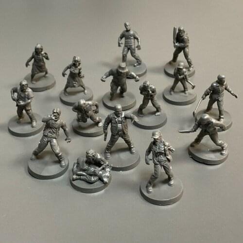 LOT 15Pcs The Walking Dead Hunters Miniature Board Game Role Playing Figure Unpainted Toy