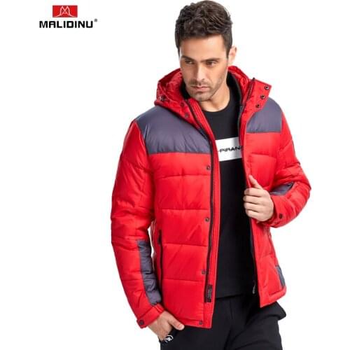 MALIDINU 2020 Men Down Jacket Fashion Winter Down Coat Parka Jacket 70%White Duck Down Puffer Jacket Hood European Size Outdoor