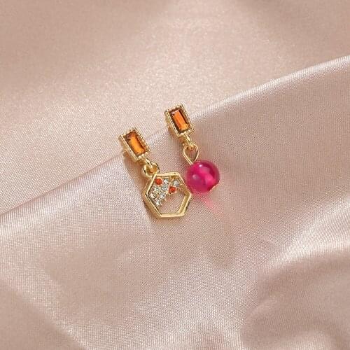 MESTILO 2020 New Fashion Wowen Wedding Jewelry Exquisite Beads Rhinestone Drop Earrings For Girls Asymmetry Earrings Jewelry Hot