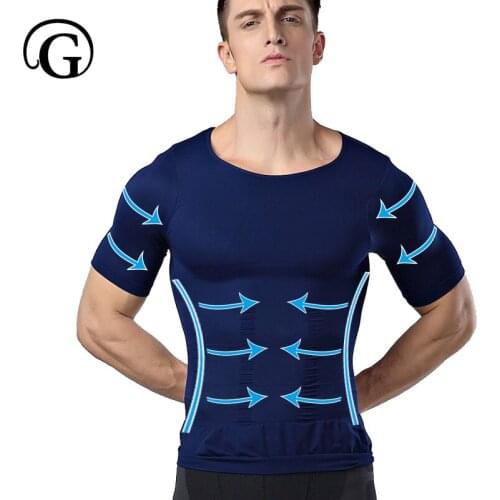 Men Undershirt Correct Posture Underwear Shaper Slimming Waist Tops Control Tummy Trimmer Corset