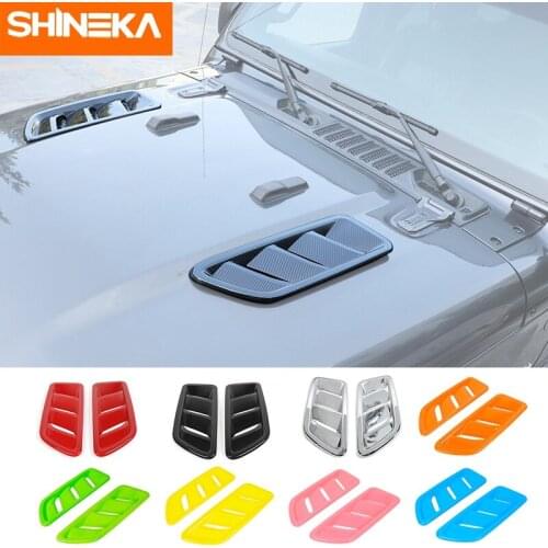 SHINEKA Car Engine Hood Air AC Outlet Vent Trim Cover Stickers Accessories For Jeep Gladiator JT For Jeep Wrangler JL 2018-2021