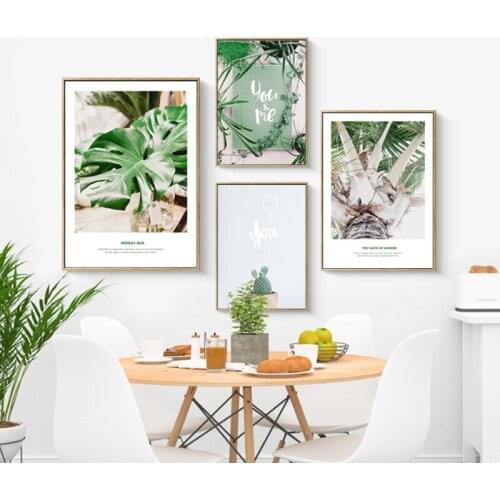 Nordic Green plant wall art Canvas posters Painting Prints Landscape Pictures for Living Room Morden contracted art Home Decor