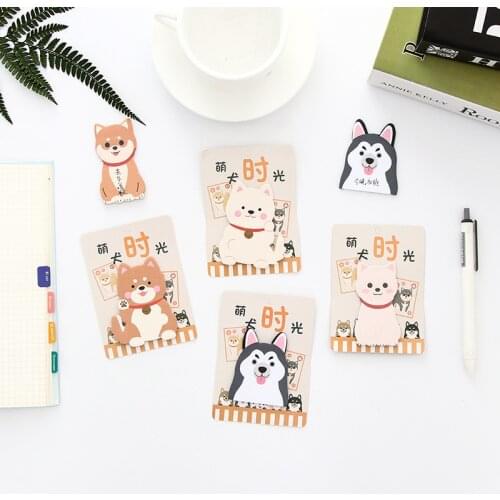 Creative Student Stationery Cute Akita Dog Puppy Note Sticker Compact Notebook Repeatedly Posted Memo Pad