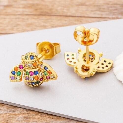 New Arrival 11 Styles Cute & Stylish Bee Shape Women Stud Earrings Best Party Daily Gift for Women Girls Fashion Animal Jewelry