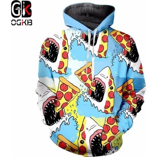 OGKB Hot Sale Men/women Hoodies Fashion 3d Print Shark Eat Pizza Funny Hoodie Streetwear Casual Cospaly Sweatshirt Plus Size 6XL