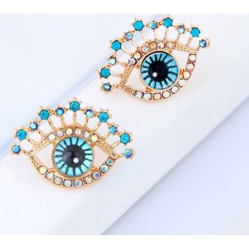 Simple and Generous Eye Earrings Demon Eye Blue Eyes Crystal Temperament Earrings Trend Fashion Personality Female Jewelry