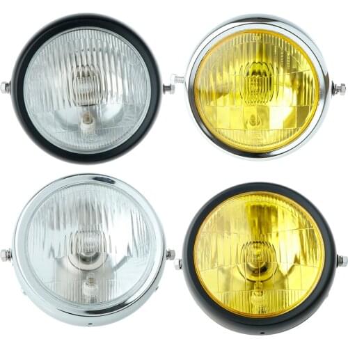 Retro Shell Cycling Riding Motorcycle Clear Lens Headlight With Trim Ring and Hard Light