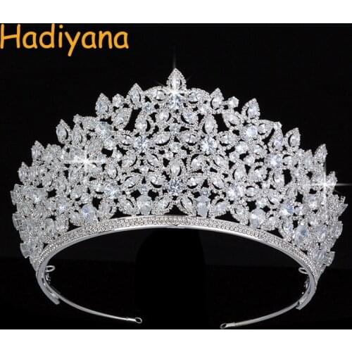 Hadiyana Luxury Sparkling Bridal Hair Accessories Crown Tiaras Big Diadem Crowns Girls Wedding Party Design BC4431 Corona