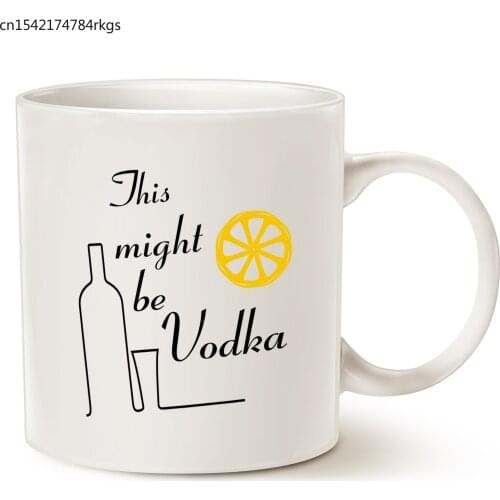 Christmas Gifts Funny Coffee Mugs, This Might be Vodka Best Father and Mother Family Gifts Cup, White 11 Oz