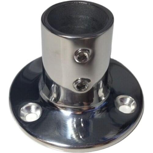 MARINE BOAT YACHT HAND RAIL FITTING 90 DEGREE STAINLESS STEEL ROUND BASE