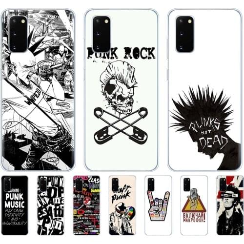 Silicon phone cover case for samsung galaxy S20 PLUS Ultra S10 lite cover for samsung note 10 plus lite coque Punk Rock