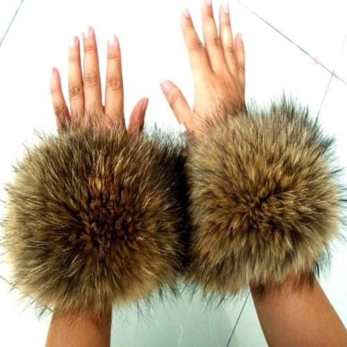 Womens clothes clothing accessories raccoon fur wool cuff sleeves fox fur fur collar cuff cufflinks