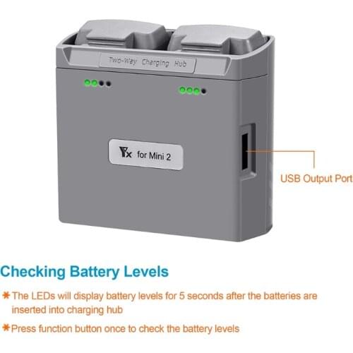 Two-Way Charging Hub Batteries Manager Quickly Charge Power Bank Drone Accessories Compatible with Mavic Mini 2/Mini SE
