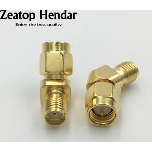 100Pcs Brass 45 Degree SMA Male Jack to SMA Female Plug Antenna Adapter 135 Angle for FPV 50 Ohm SMA M/F Connector