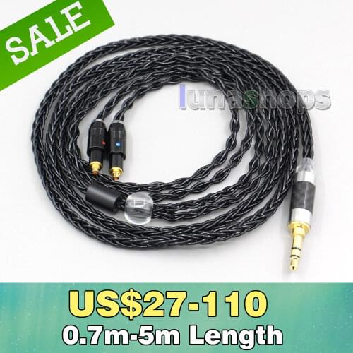 2.5mm 4.4mm XLR 3.5mm 8 Core Silver Plated Black Earphone Cable For Shure SRH1540 SRH1840 SRH1440 LN006599