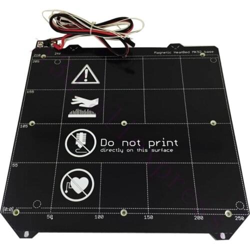 Clone Prusa i3 MK3 3D Printer Y carriage Heated Bed With/No Magnets 24V/12V Wiring Thermistor For Prusa i3 MK3 MK3S