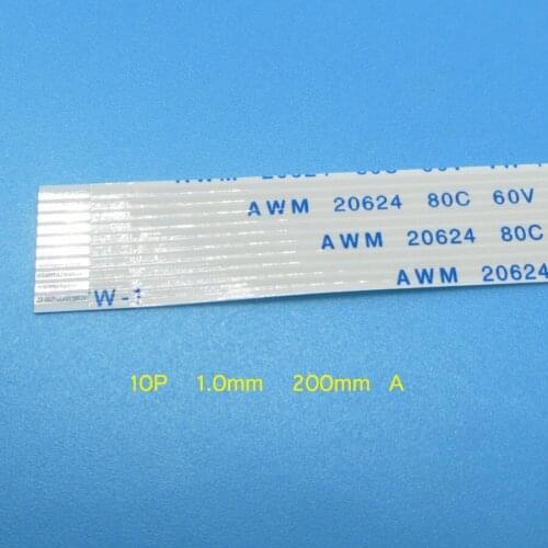5pcs New FFC FPC flat flexible cable 1.0mm pitch 10 pin Forward type A Length 200mm Width 11mm 10p Ribbon Flex Cable