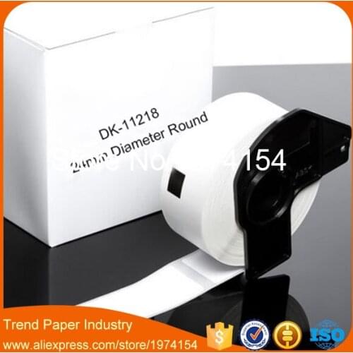 6 Rolls Brother Compatible DK-11218 Label QL570 QL-700 DK-1218 adhesive sticker 24 mm Round Etiketten Label