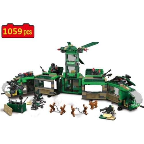 6-in-1Military Series WW2 Special forces SWAT military command base soldier weapons DIY Model Building Blocks Bricks Toys Gifts