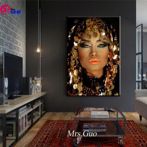 Bling Gold Makeup Woman Diamond Painting Diy 5d Full Square Round Drill Cross Stitch Rhinestone Home Wall Decor