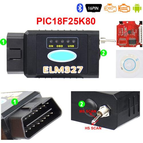 ELM 327 V1.5 PIC18F25K80 For Ford OBD 2 OBD2 Car Diagnostic Auto For FORScan ELM327 USB OBD2 Scanner CH340 HS CAN/MS CAN Tool
