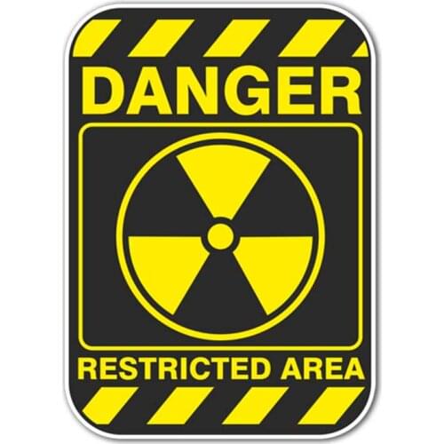 B0612# Self-adhesive Decal Danger Restricted Area Car Sticker Waterproof Auto Decors on Bumper Rear Window Motorcycle