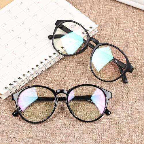 Retro Big Frame Optical Glasses Frame Round Transparent Lens Women Men Ultra Light Printied Eyeglass Vision Care Spectacles