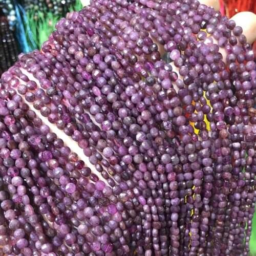 Small Beads Natural Stone Beads Natural Rub 4mm Section Loose Beads for Jewelry Making Necklace DIY Bracelet