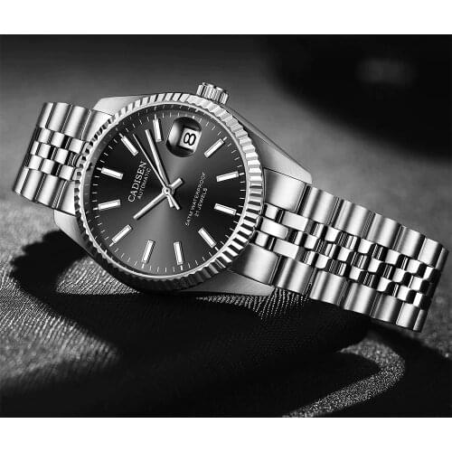 CADISEN Mens Watches Automatic Wristwatch Seagull Movement Men Top Luxury Brand Mechanical Watch Waterproof Relogio Masculino