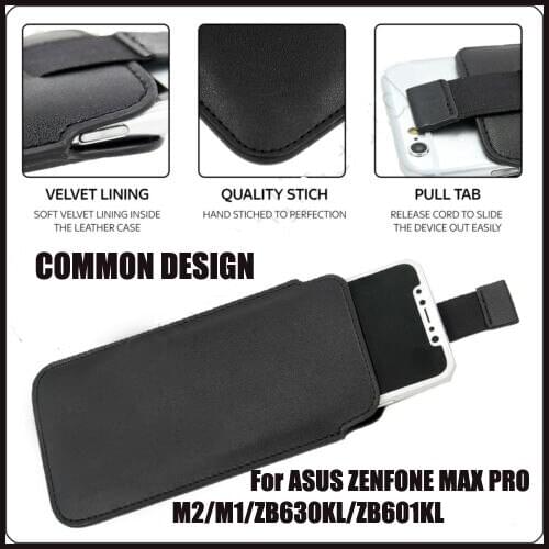 Casteel PU Leather Case For Asus Zenfone Max Pro M2 M1 ZB630KL ZB631KL ZB601KL Pull Tab Sleeve Pouch Bag Case Cover