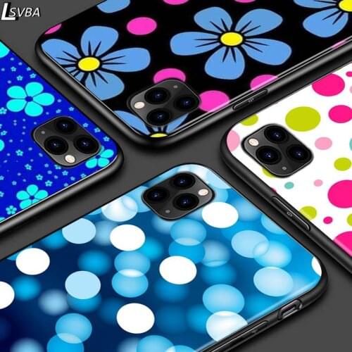 Colorful Polka Dots For iPhone 12 Pro Max Mini 11 Pro XS Max X XR 6S 6 7 8 Plus 5S Bright Black Phone Case