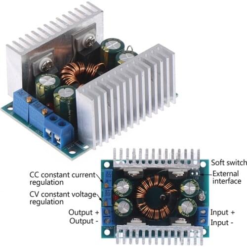DC-DC 5-30V to 1.25-30V 12V 24V 8A Automatic Adjustable Step Up Down Boost Buck Converter Power Module Voltage Regulator for Car