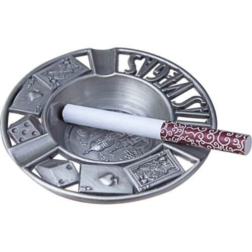 1Pcs Cigar Ashtray Round Smoking Ashtrays Decorative Zinc Alloy Desk Accessories Gift for Boyfriend Metal Vintage Home Decor