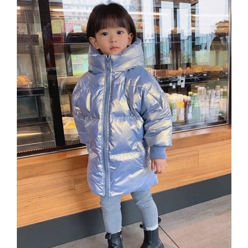 -30 degree Children Winter Coat Korean Version Waterproof Shiny Down Jacket For Girls 3 5 7 9 12 Years Kids Teenage Boys Parka