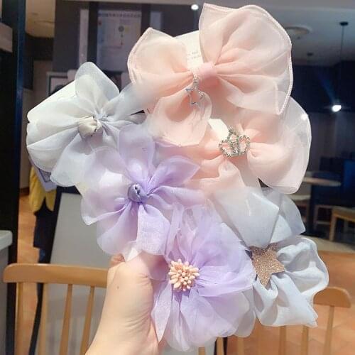 Children Cute Colors Lace Crown Star Flower Bow Ornament Hair Clips Girls Lovely Sweet Barrettes Hairpins Kids Hair Accessories