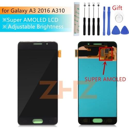 Super AMOLED For Samsung Galaxy A3 2016 lcd a310 SM-A310F lcd Display Touch Screen Digitizer Assembly a310f screen repair parts