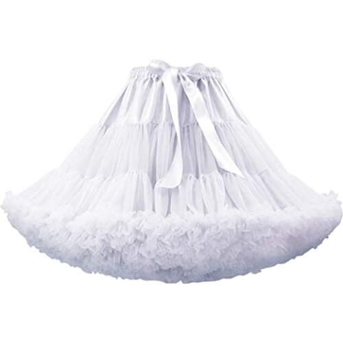 Womens Elastic Waist Chiffon Petticoat Puffy Tutu Tulle Skirt Princess Ballet Dance Pettiskirts