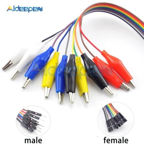 20cm 30cm 10pin Double-end Alligator Clips jump Wire Male Female Crocodile Clip Test Lead Jumper Wire Line Cable DIY Connection