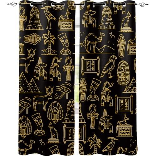 Egypt Culture Ancient Egypt Pyramid Mummy Window Curtains Living Room Curtain Home Decor