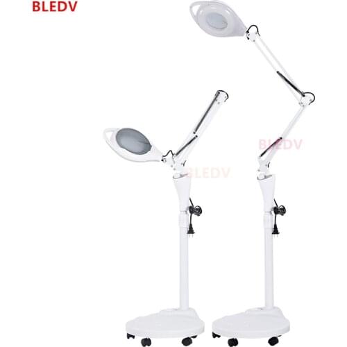 Dimming LED Lamp Magnifying Glass Cold Ligth Operation Floor Shadowless Lamp Magnifier for Beauty Salon Nail Tattoo Lamp