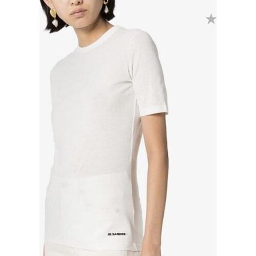 2021 Women Summer New White Cotton Letter Print T-shirt Ladies Brand Tshirts Casual Slim Fashion Tees O-Neck Short Sleeve Tops