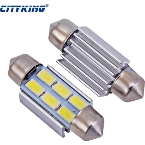 50pcs/lot Festoon 31mm 36mm 39mm 42mm 5630 5730 SMD festoon 6LED Canbus Error Free LED Dome Light Lamp For car-styling