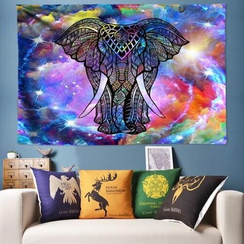 Boho Decor Elephant Tapestry Large Wall Hanging 3D Animal Psychedelic Wall Tapestries Yoga Rug Big Size Wall Art Poster Pictures