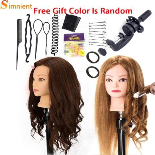 85% Real Human Hair Mannequin Heads For Hair Training Styling Professional Hairdressing Cosmetology Dolls Head For Hairstyles